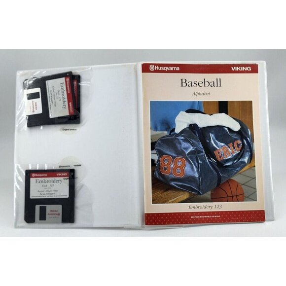 Baseball Alphabet Embroidery Designs Disk 123 for Husqvarna Viking Designer 1 - Picture 4 of 5